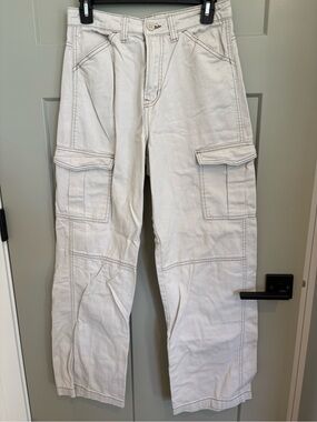 Women’s cream Cargo Pants - Casual Utility Style